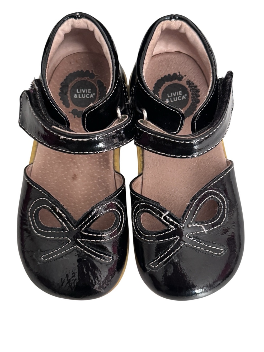 Livie & Luca Black Patent Mary Jane with Bow Accent